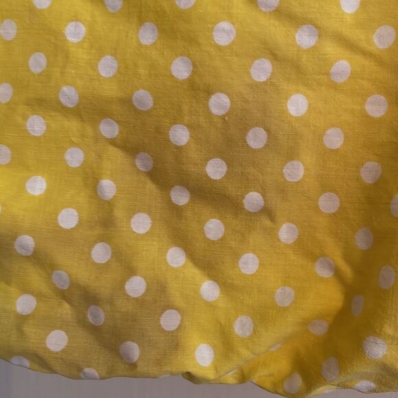 Kitschy Vtg yellow with white polka dots cloth clothes pin holder - Picture 5 of 7